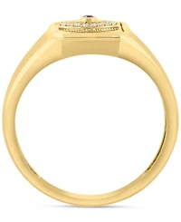 Effy Men's Black & White Diamond Evil Eye Sunray Ring (1/20 ct. t.w.) in 14k Gold