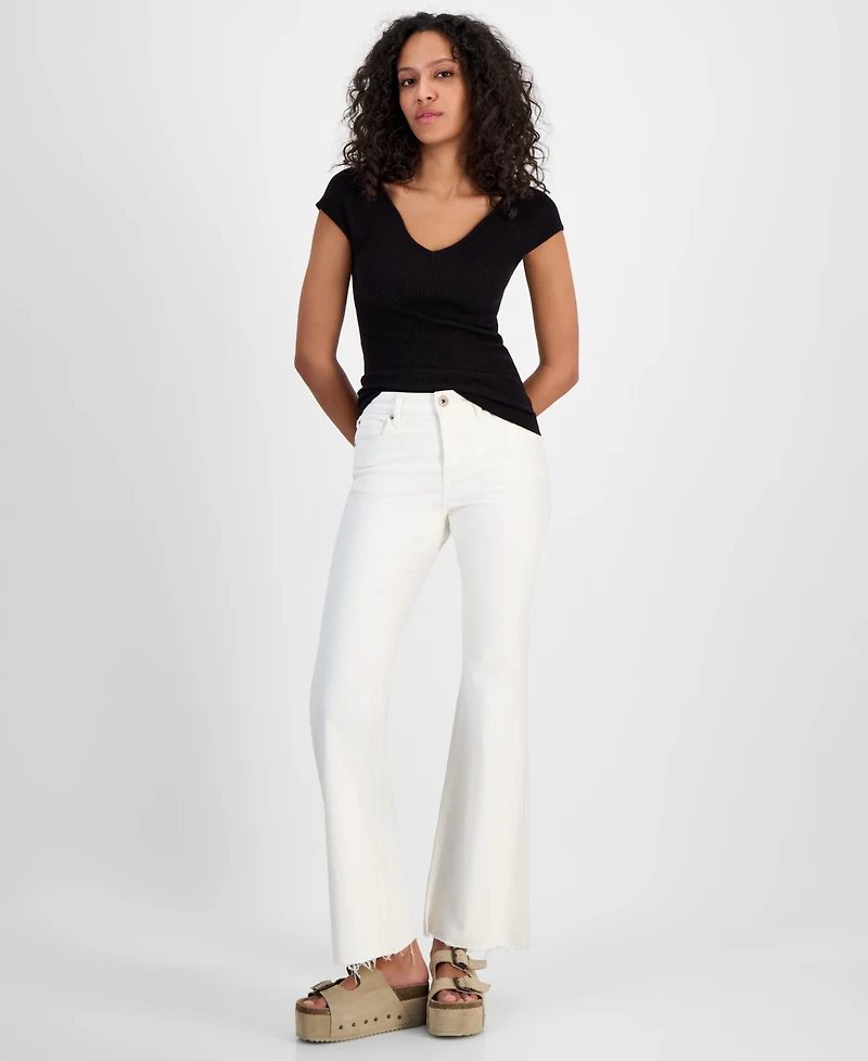 7 For All Mankind Women's Rib-Knit Top