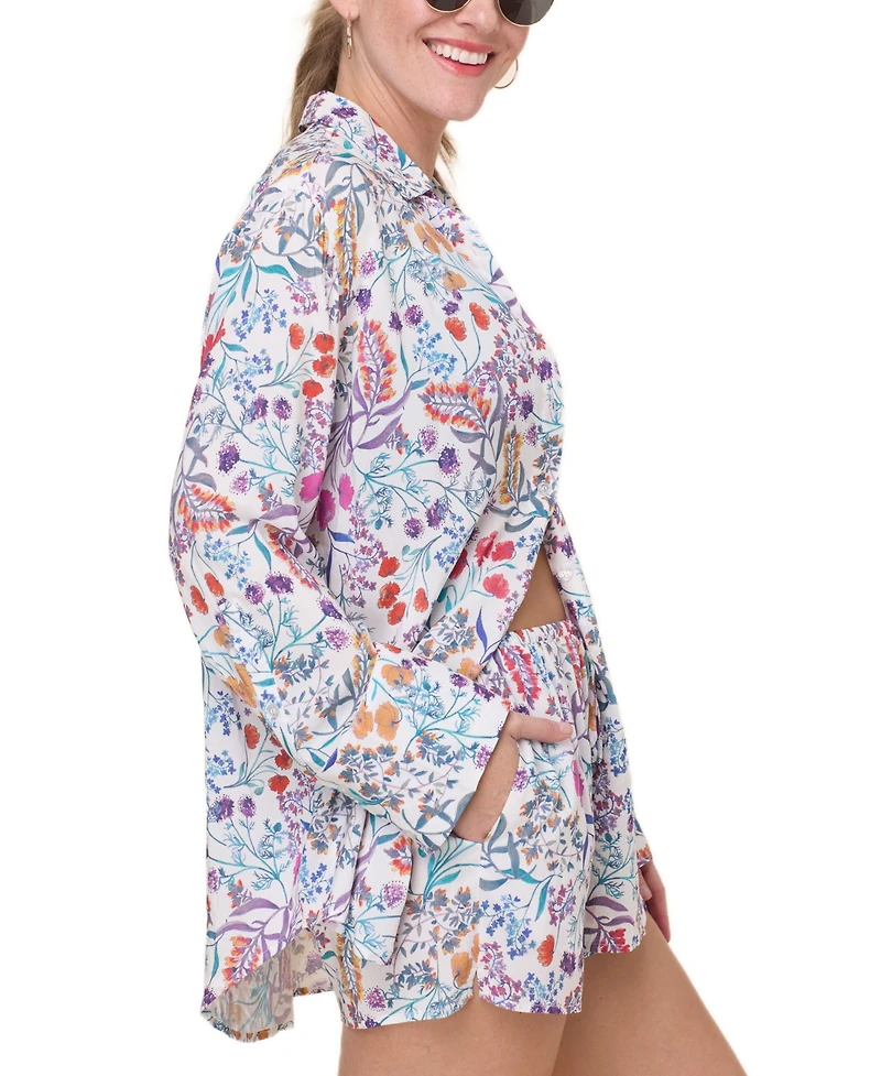 Andie Women's The Coastal Oversized Button-Up Swim Cover-Up