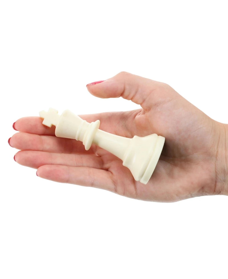 We Games Color Bright Plastic Staunton Tournament Chess Pieces with 3.75 in. King - Half Chess Set of Chess Pieces Only, White