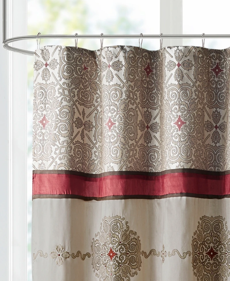 Madison Park Donovan Embroidered Shower Curtain, 72" x 72"