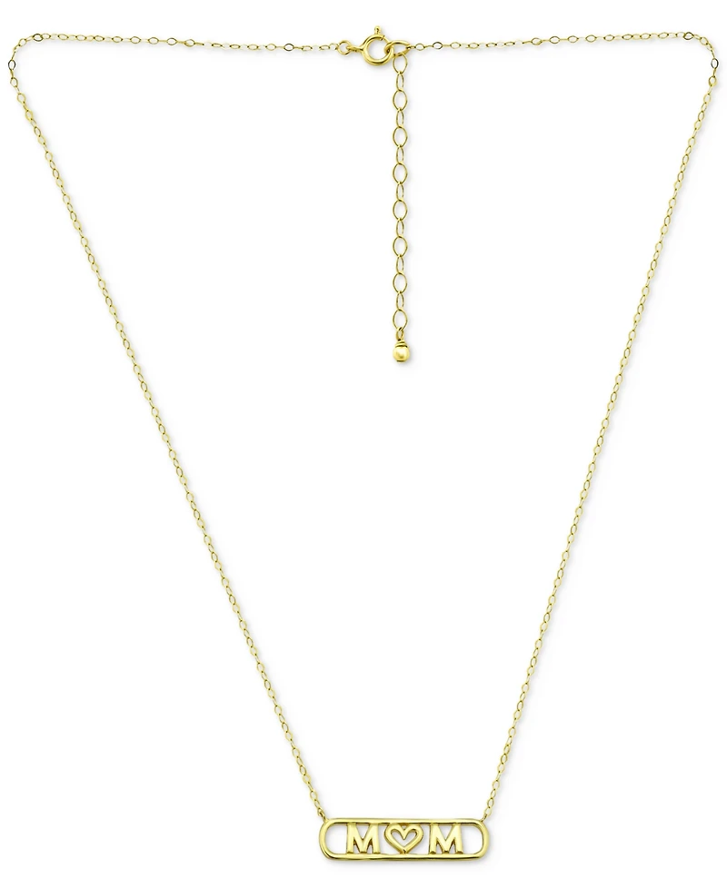 Giani Bernini Mom Heart Pendant Necklace 18k Gold-Plated Sterling Silver (also Silver), 16" + 2" extender, Exclusively at Macy's