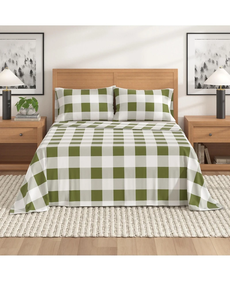 Linery & Co. 100% Turkish Cotton Flannel Printed Sheet Set