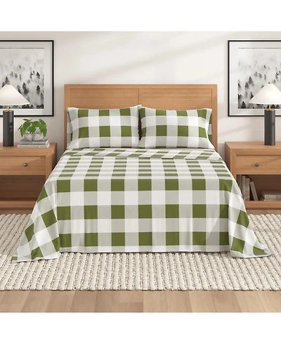Linery & Co. 100% Turkish Cotton Flannel Printed Sheet Set