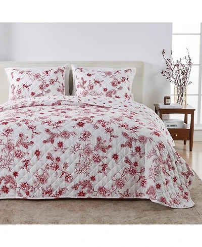 Linery & Co. Festive Holiday Reversible Microfiber Quilt Set with Shams