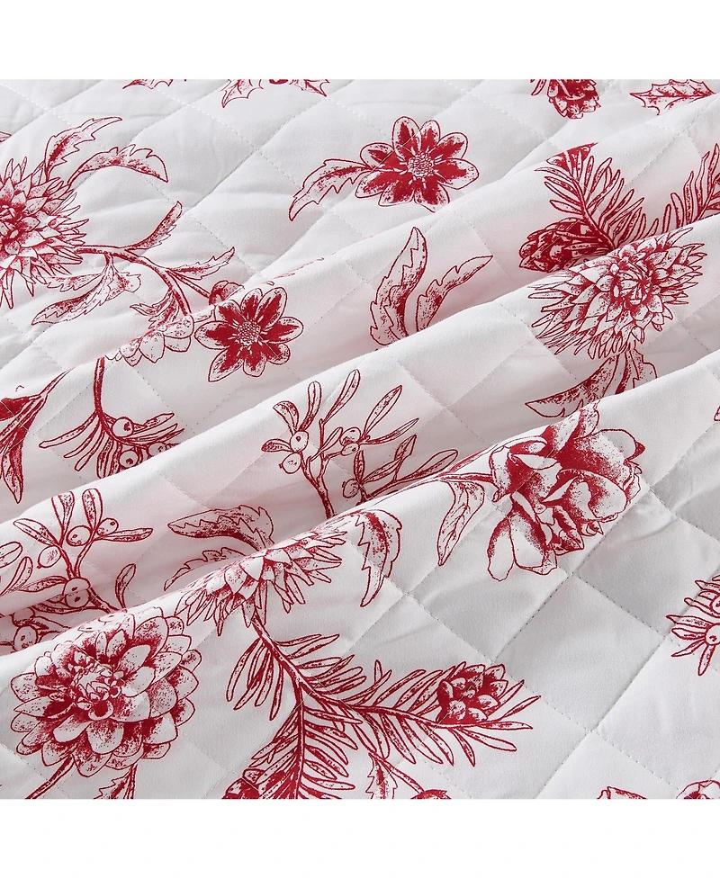 Linery & Co. Festive Holiday Reversible Microfiber Quilt Set with Shams