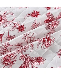 Linery & Co. Festive Holiday Reversible Microfiber Quilt Set with Shams