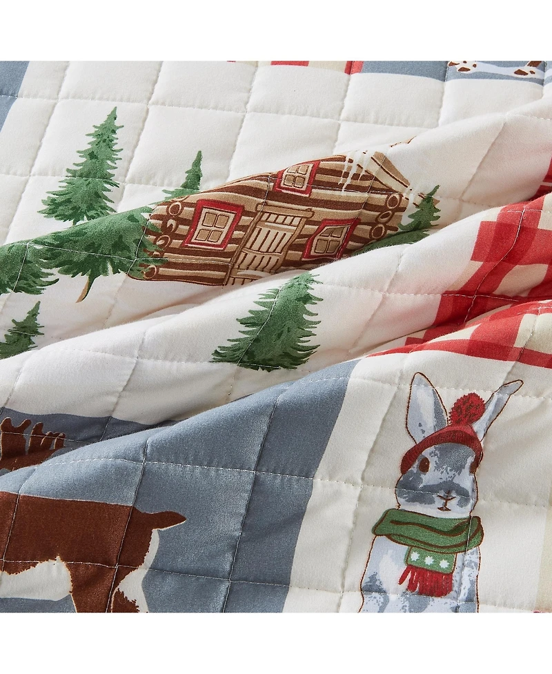 Linery & Co. Festive Holiday Reversible Microfiber Quilt Set with Shams