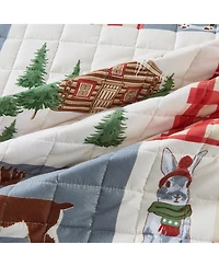 Linery & Co. Festive Holiday Reversible Microfiber Quilt Set with Shams