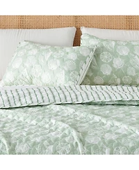 Linery & Co. Green Seashell Microfiber Quilt Set With Shams