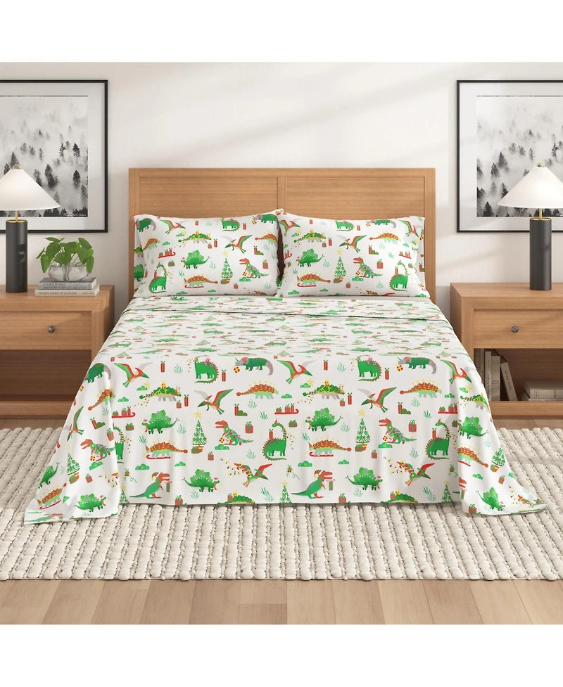 Linery & Co. Ultra-Soft Turkish Cotton Flannel Christmas Print Sheet Set