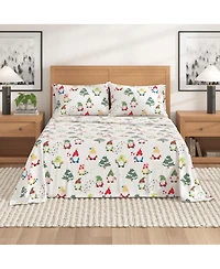 Linery & Co. Ultra-Soft Turkish Cotton Flannel Christmas Print Sheet Set