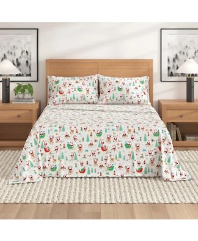 Linery Co. Ultra Soft Turkish Cotton Flannel Christmas Print Sheet Set
