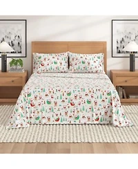 Linery Co. Ultra Soft Turkish Cotton Flannel Christmas Print Sheet Set