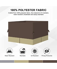 Aoodor 12' x 12' Gazebo Curtain Replacement Universal 4-Panel Sidewalls (Only Curtain)