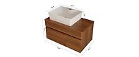 24" Single Sink Wall Mounted Bath Vanity in White with White Ceramic Top