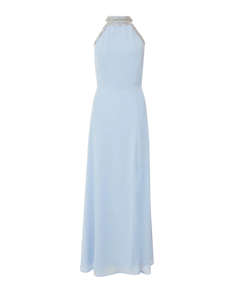 Quiz Women's Embellished Halter Neck Chiffon Maxi Dress