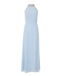 Quiz Women's Embellished Halter Neck Chiffon Maxi Dress