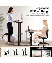 55 x 24 Inches Sit Stand Home Office Desk with 3 Memory Height Settings