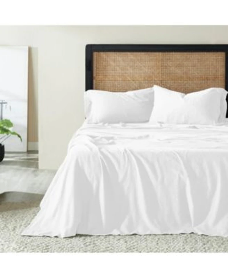Superior Cotton Linen Blend Deep Pocket Bed Sheet Set