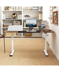 55 Inch Electric Standing Desk Adjustable with Cable Management Hole