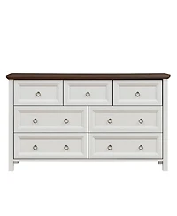 Farmhouse 7 Drawers Dresser for Bedroom, Wood Rustic Dresser Tv Stand, Storage Dressers Organizer for Bedroom, Living Room,Hallway