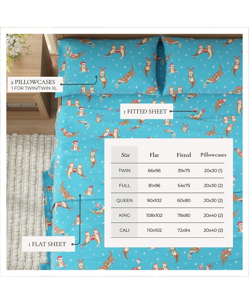 Linery & Co. 100% Turkish Cotton Winter Flannel Sheet Set