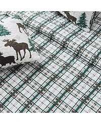 Linery & Co. Moose Evergreens Microfiber Quilt Set With Shams