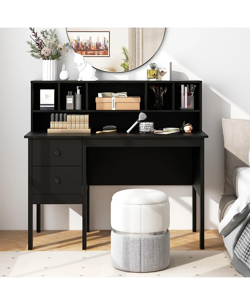 48 Inch Computer Desk with Drawers Power Outlets