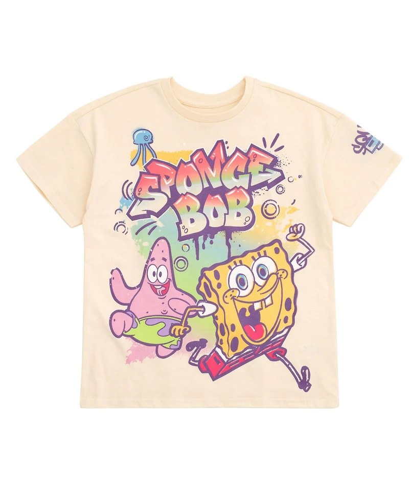 SpongeBob SquarePants Toddler Girls T-Shirt and French Terry Shorts Outfit Set