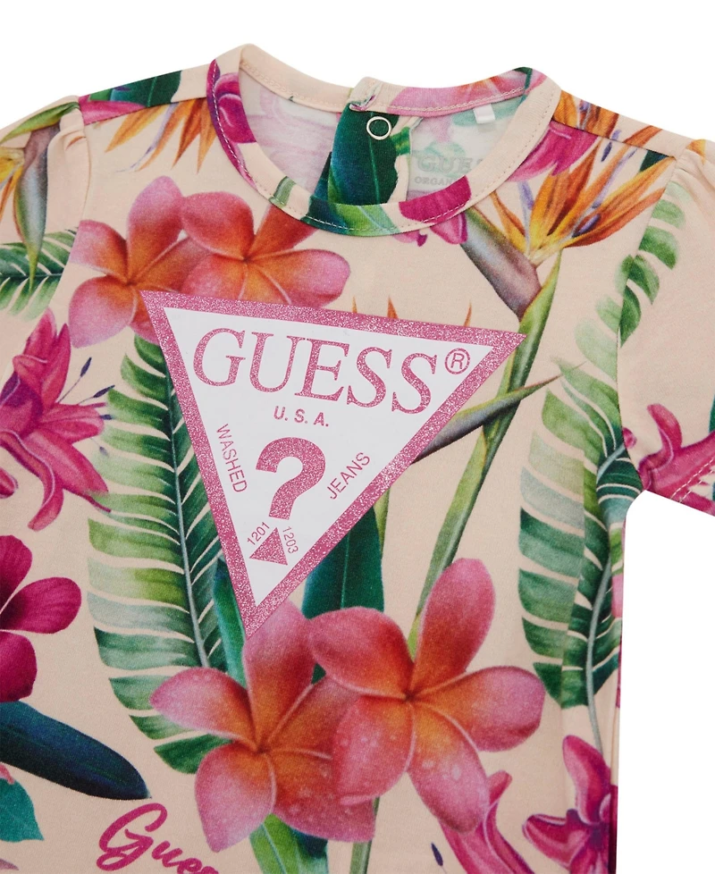 Guess Baby Girls Stretch Jersey Printed Shortall