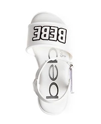 Bebe Little Girls Flat with Rhinestone Dangle Charm Sandals