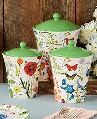 Certified International Greenhouse 3-Piece Canister Set