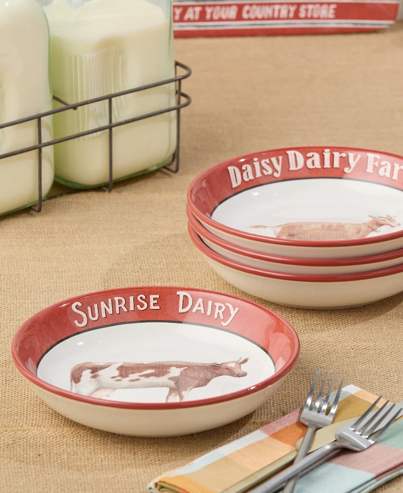 Certified International Vintage Farm Soup Bowls, Set of 4, Service for 4