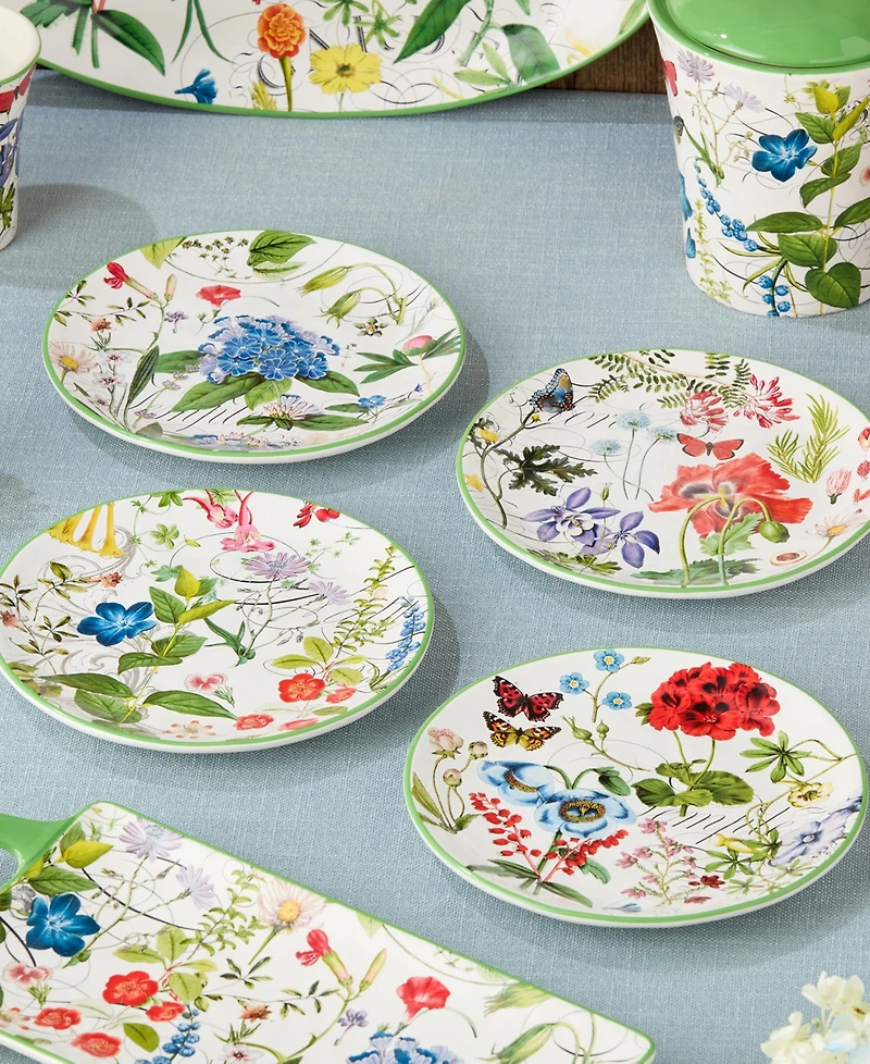 Certified International Greenhouse Salad Plates, Set of 4, Service for 4