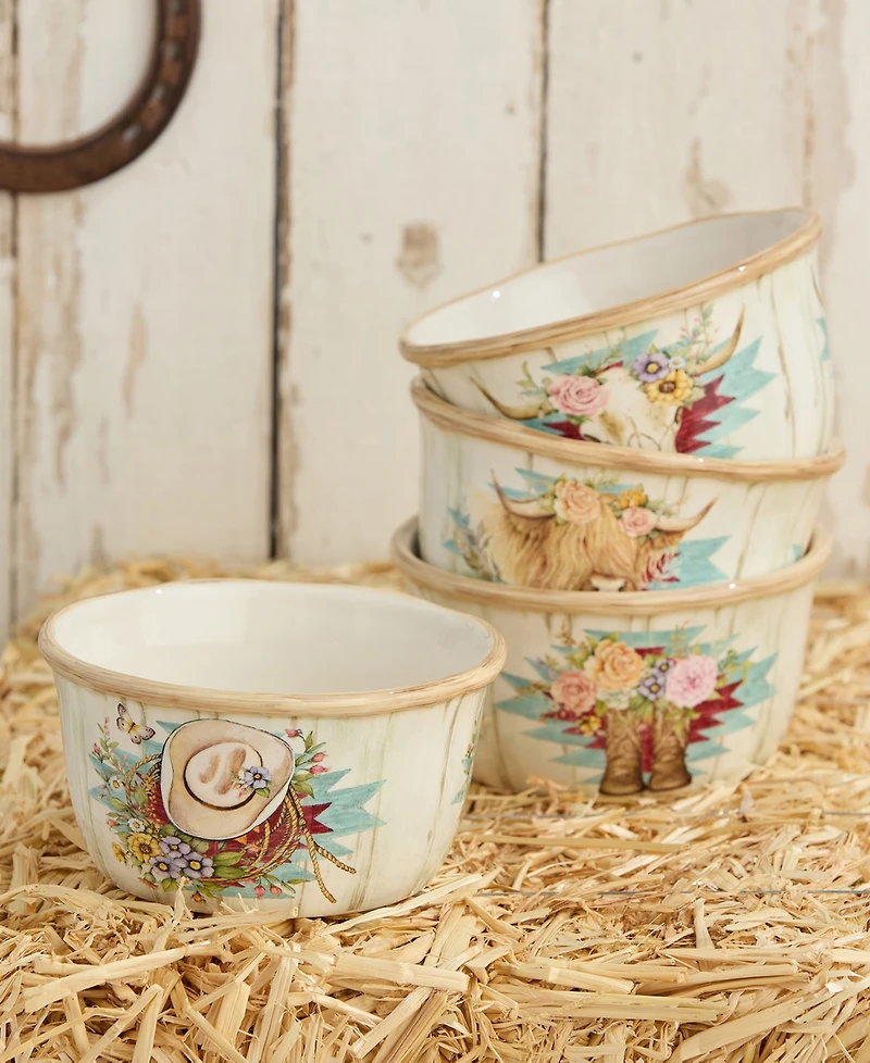 Certified International Rosewood Ice Cream Bowls, Set of 4, Service for 4
