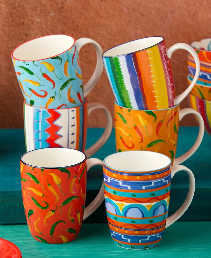 Certified International Caliente Mugs, Set of 6, Service for 6