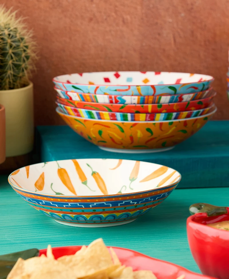 Certified International Caliente Soup Bowls, Set of 6, Service for 6