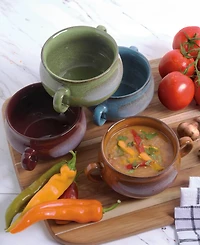 Certified International Reactive Glaze Soup Crocks, Set of 4, Service for 6