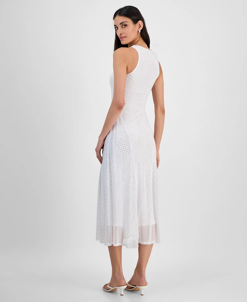 Bar Iii Women's Rhinestone Mesh Midi Dress, Exclusively at Macy's