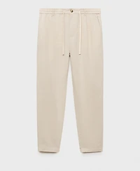 Mango Men's Slim-Fit Linen-Blend Drawstring Pants