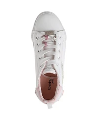 Bebe Little Girls Low Top with Rhinestones Beads and Plate Sneakers