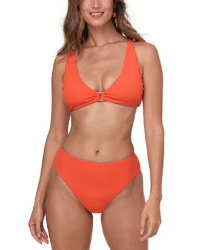 Andie Womens The Nora Triangle Ribbed Bikini Top The 90s High Waisted Ribbed Bikini Bottoms