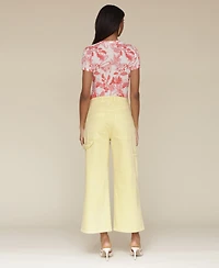 Avec Les Filles Women's High-Waist Cropped Carpenter Jeans