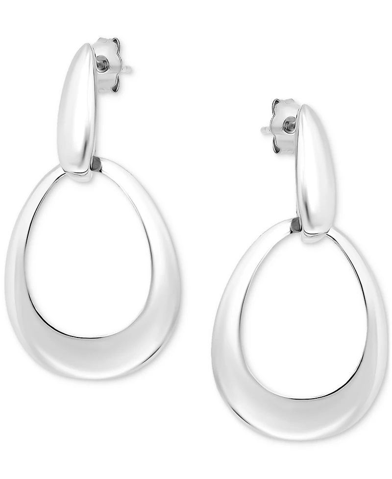 Giani Bernini Oval Doorknocker Drop Earrings, Set in Sterling Silver or 18k Gold-plated Sterling Silver Exclusively at Macy's