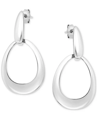 Giani Bernini Oval Doorknocker Drop Earrings, Set in Sterling Silver or 18k Gold-plated Sterling Silver Exclusively at Macy's