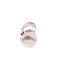 Bebe Little Girls Sporty with Flower Gem Accent Sandals