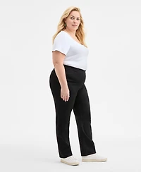 Style & Co Plus Size Straight-Leg Pull-On Jeans, Exclusively at Macy's