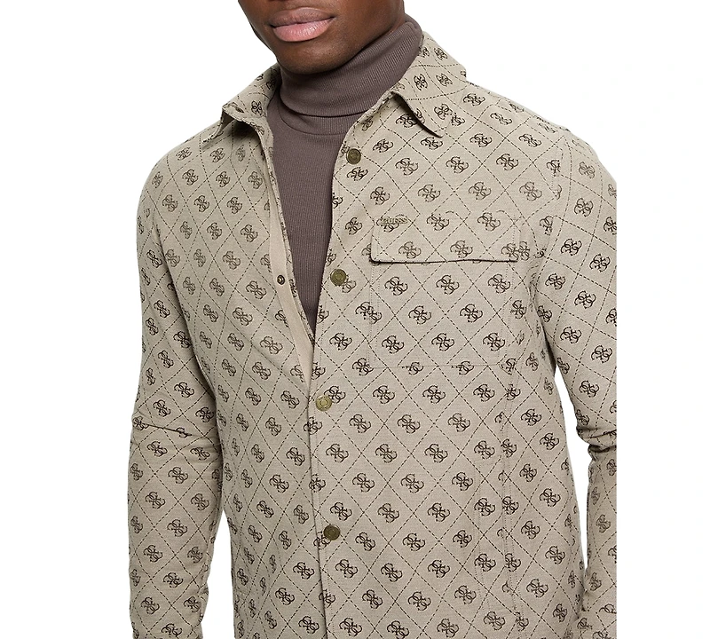 Guess Men's Monogram Long-Sleeve Shacket