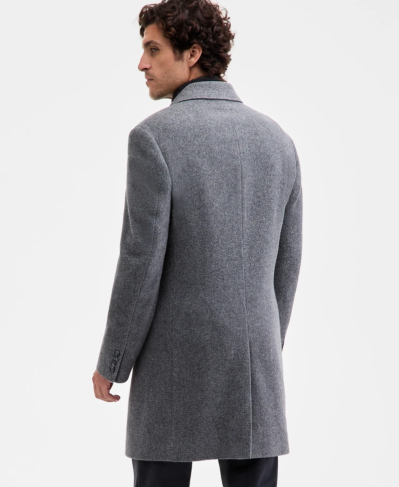 Men's Classic-Fit Twill Wool-Blend Overcoat